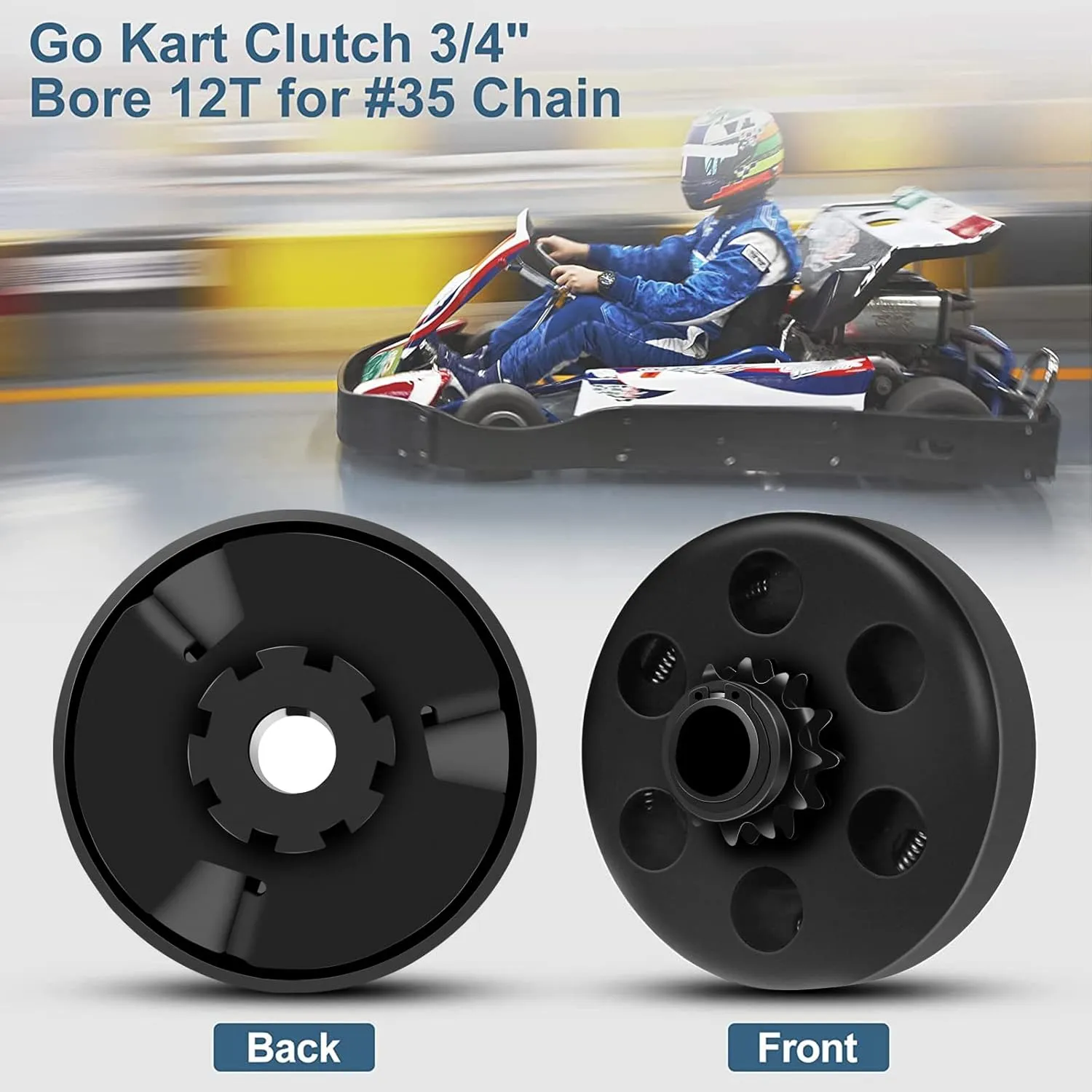 Vashly Go Kart Clutch 3/4" Bore 12 Tooth for #35 Chain Predator 212 Clutch 12T for Predator Honda GX160 GX200 Centrifugal Clutch Perfect for Go Kart, Minibike And Fun Kart Engine