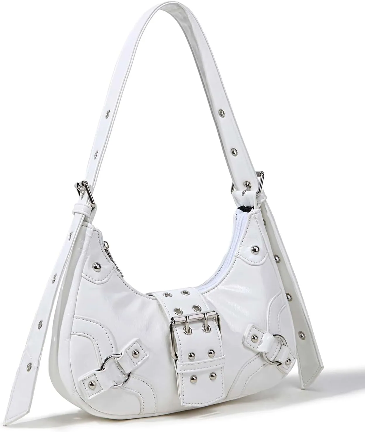 Verdusa Women's Studded PU Leather Clutch Shoulder Tote Handbag Adjustable Strap Boho Bags