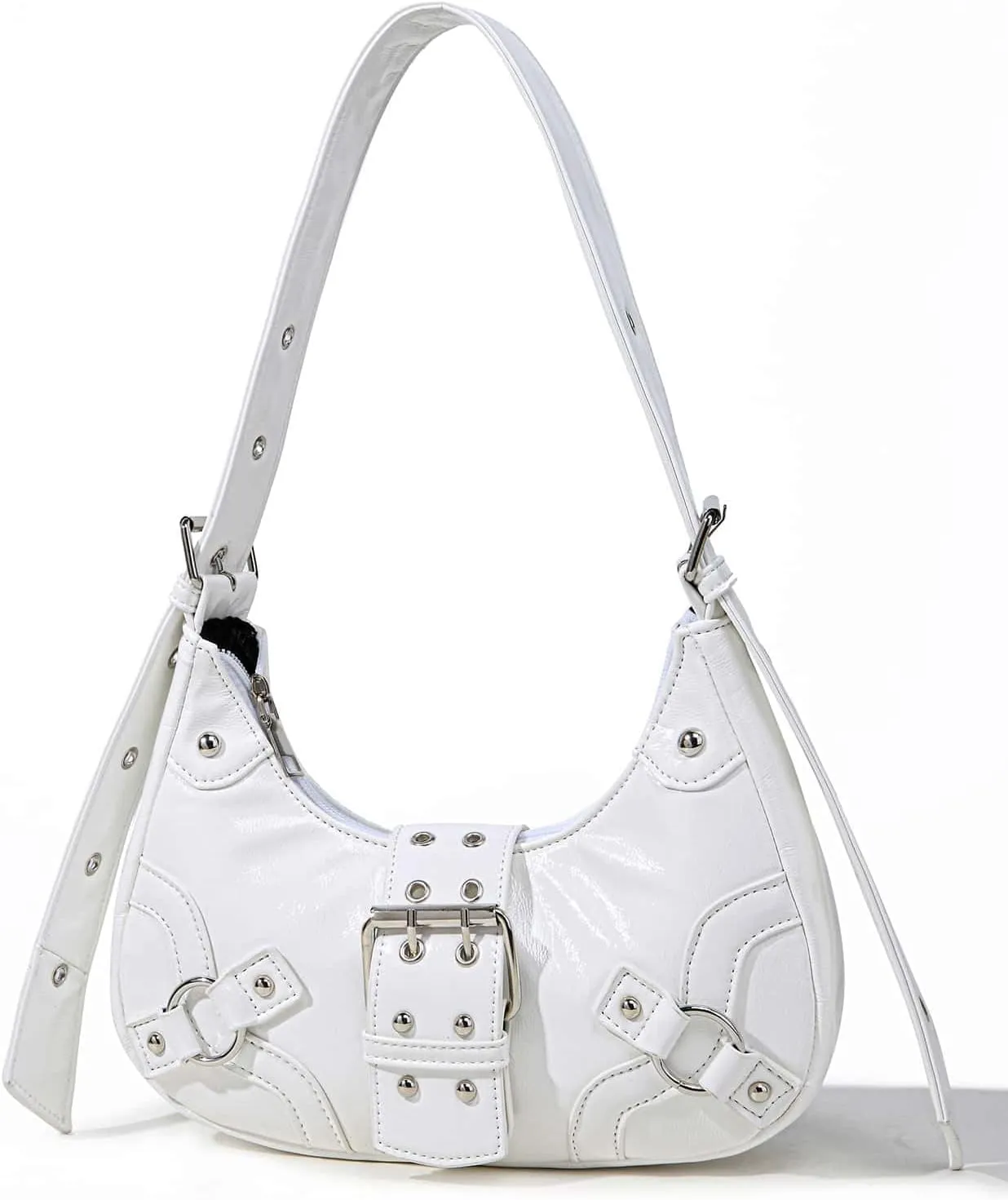 Verdusa Women's Studded PU Leather Clutch Shoulder Tote Handbag Adjustable Strap Boho Bags