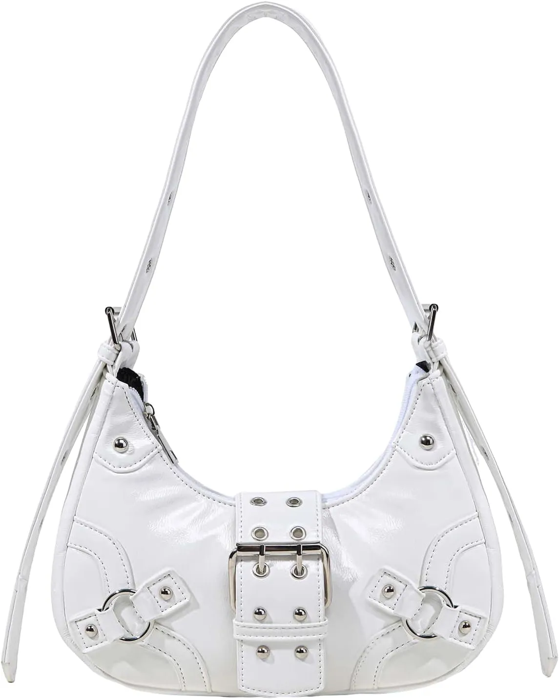 Verdusa Women's Studded PU Leather Clutch Shoulder Tote Handbag Adjustable Strap Boho Bags