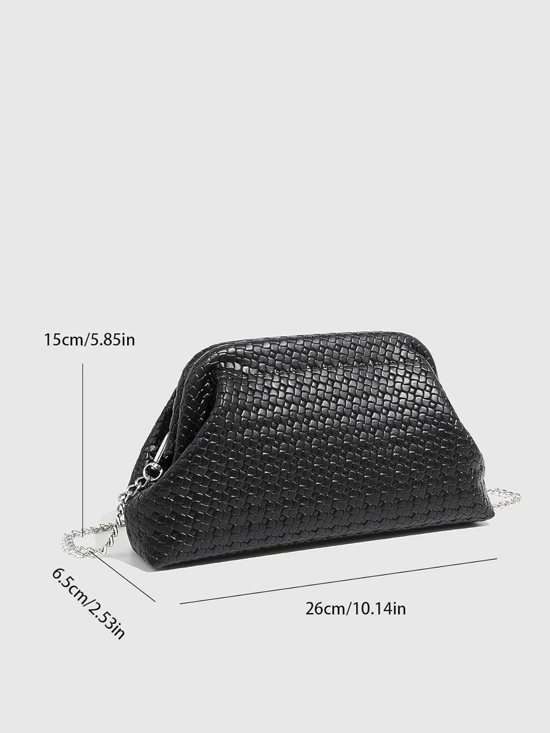 Verdusa Women's Vintage Braided Bag Metal Chain Leather Underarm Shoulder Handbags