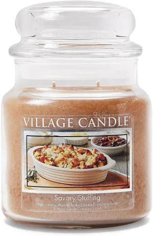 Village Candle Savory Stuffing Candle, Medium Apothecary, 14oz