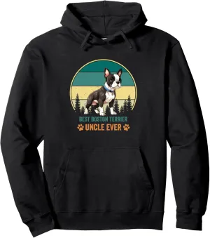 Vintage Best Boston Terrier Uncle Ever Dog Father's Day Pullover Hoodie