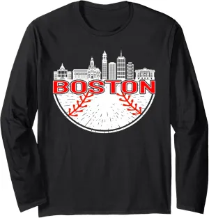 Vintage Style Boston Baseball for Women and Men Long Sleeve T-Shirt