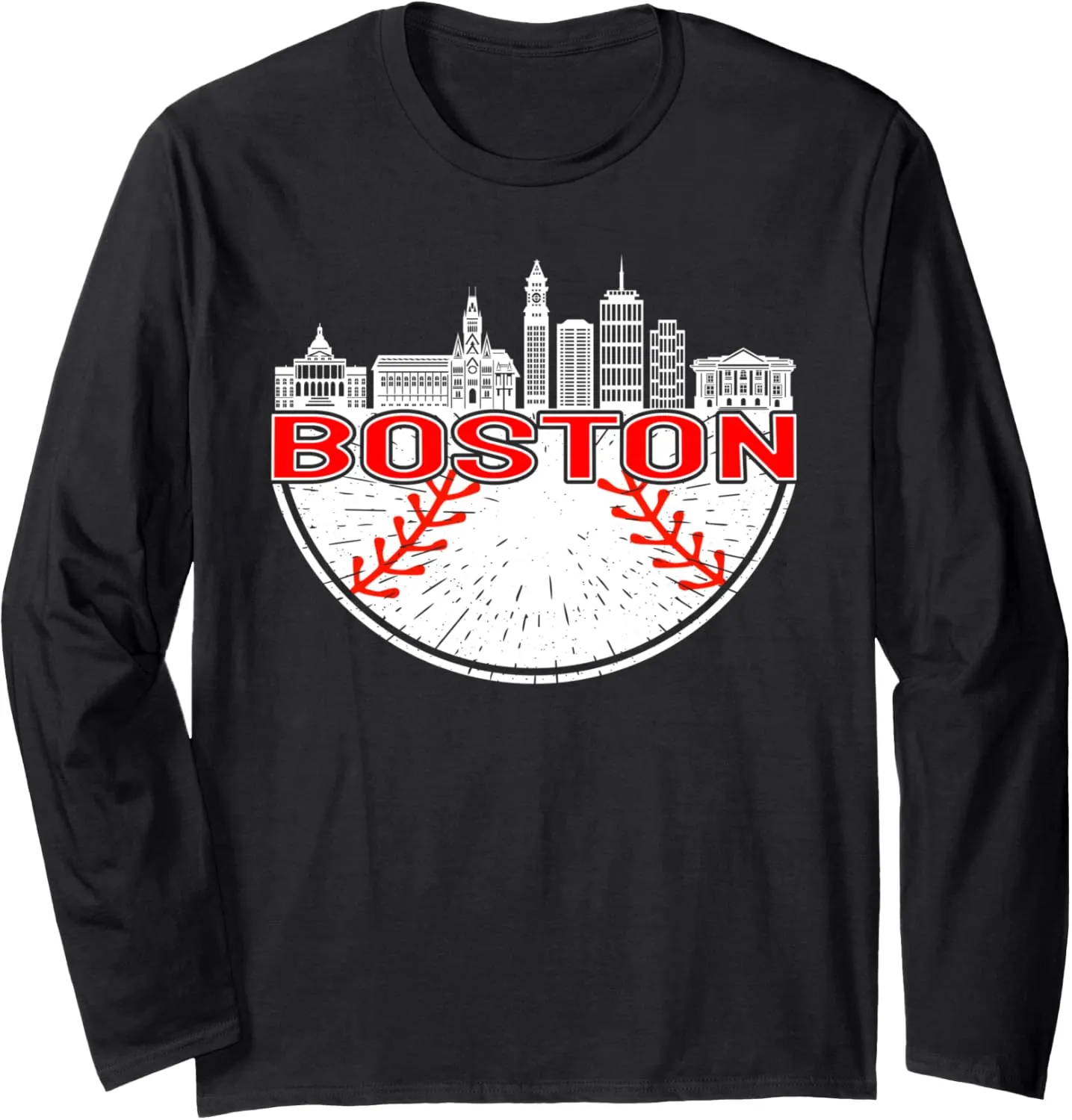 Vintage Style Boston Baseball for Women and Men Long Sleeve T-Shirt