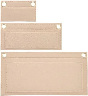 WADORN 3 Sizes Felt Organizer Insert for Women Pochette, Mini Wallet Insert Organizer Clutch Envelope Bag Conversion Bag in Bag Multi-Pocket Insert Liner for YSL UPTOWN Pochette, Camel