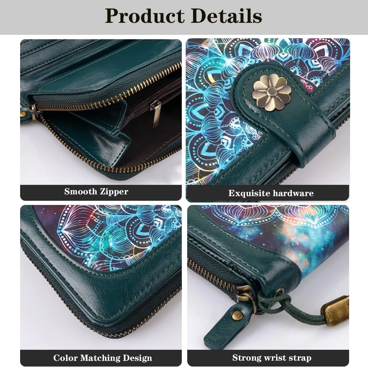 Wallets for Women Multi Card Holder Wallet Clutch Wallet Card Holder Organizer Ladies Purse with Wrist strap Purse