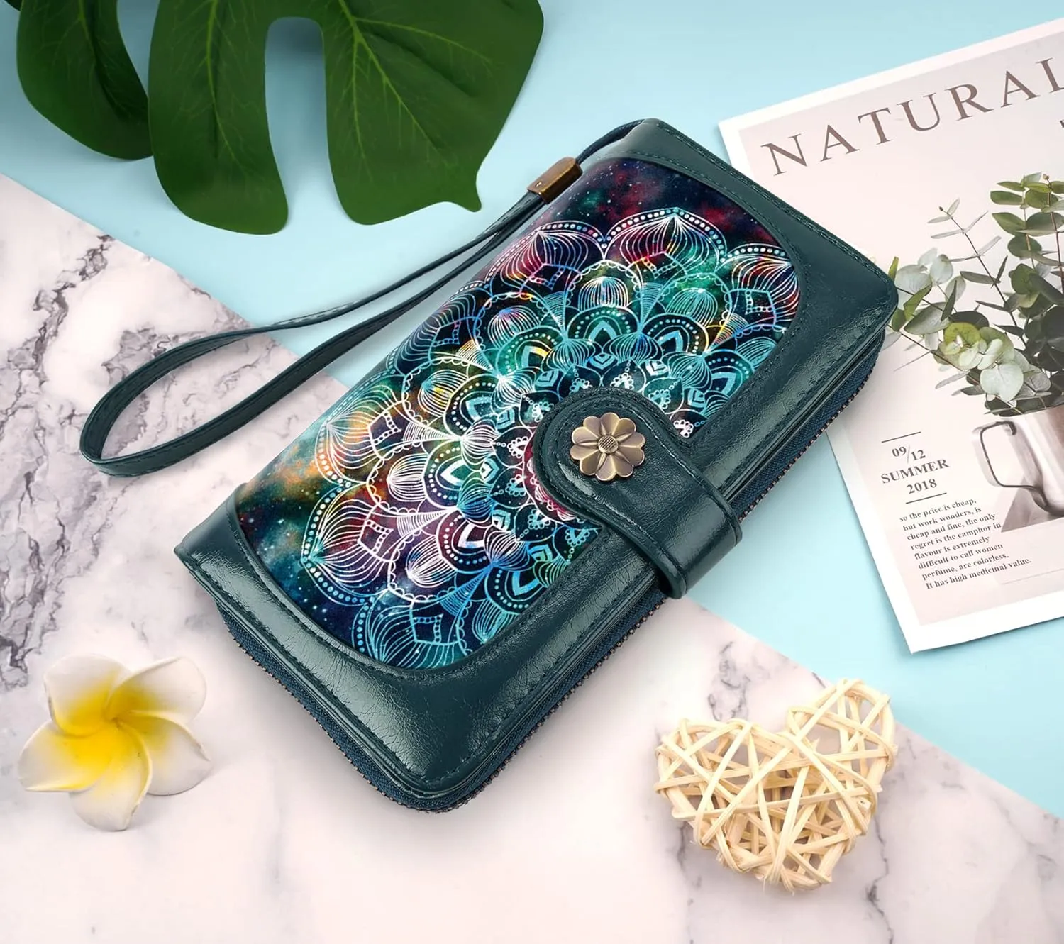 Wallets for Women Multi Card Holder Wallet Clutch Wallet Card Holder Organizer Ladies Purse with Wrist strap Purse
