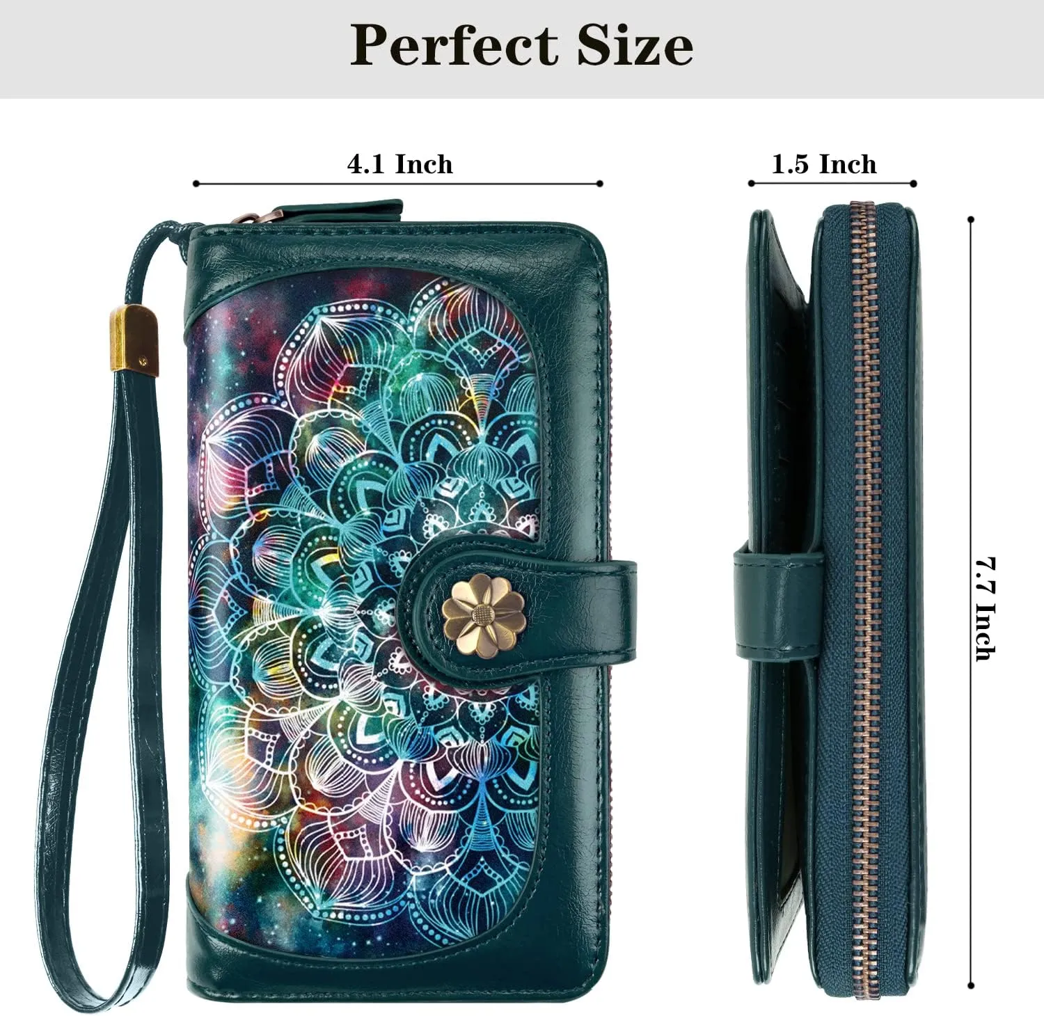 Wallets for Women Multi Card Holder Wallet Clutch Wallet Card Holder Organizer Ladies Purse with Wrist strap Purse
