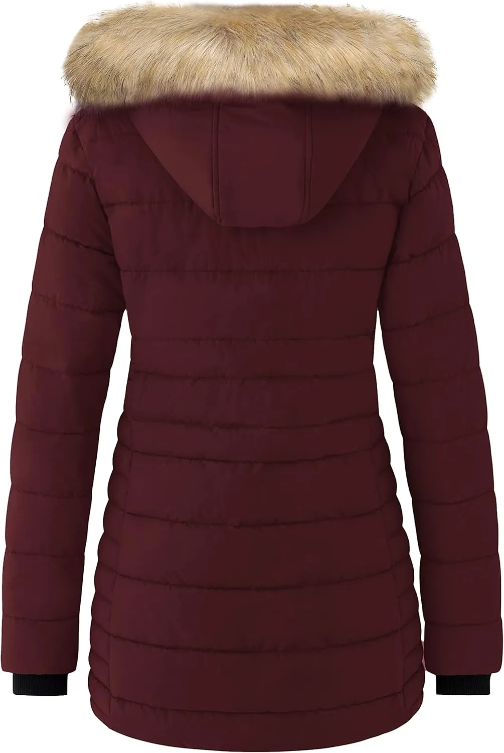 wantdo Women's Warm Winter Coat Heavy Puffer Jacket Parka with Fur Trimmed Hood