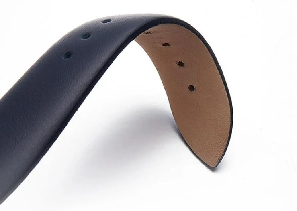 Watch Strap Genuine Leather with Butterfly Buckle Bracelet Men 18-22mm