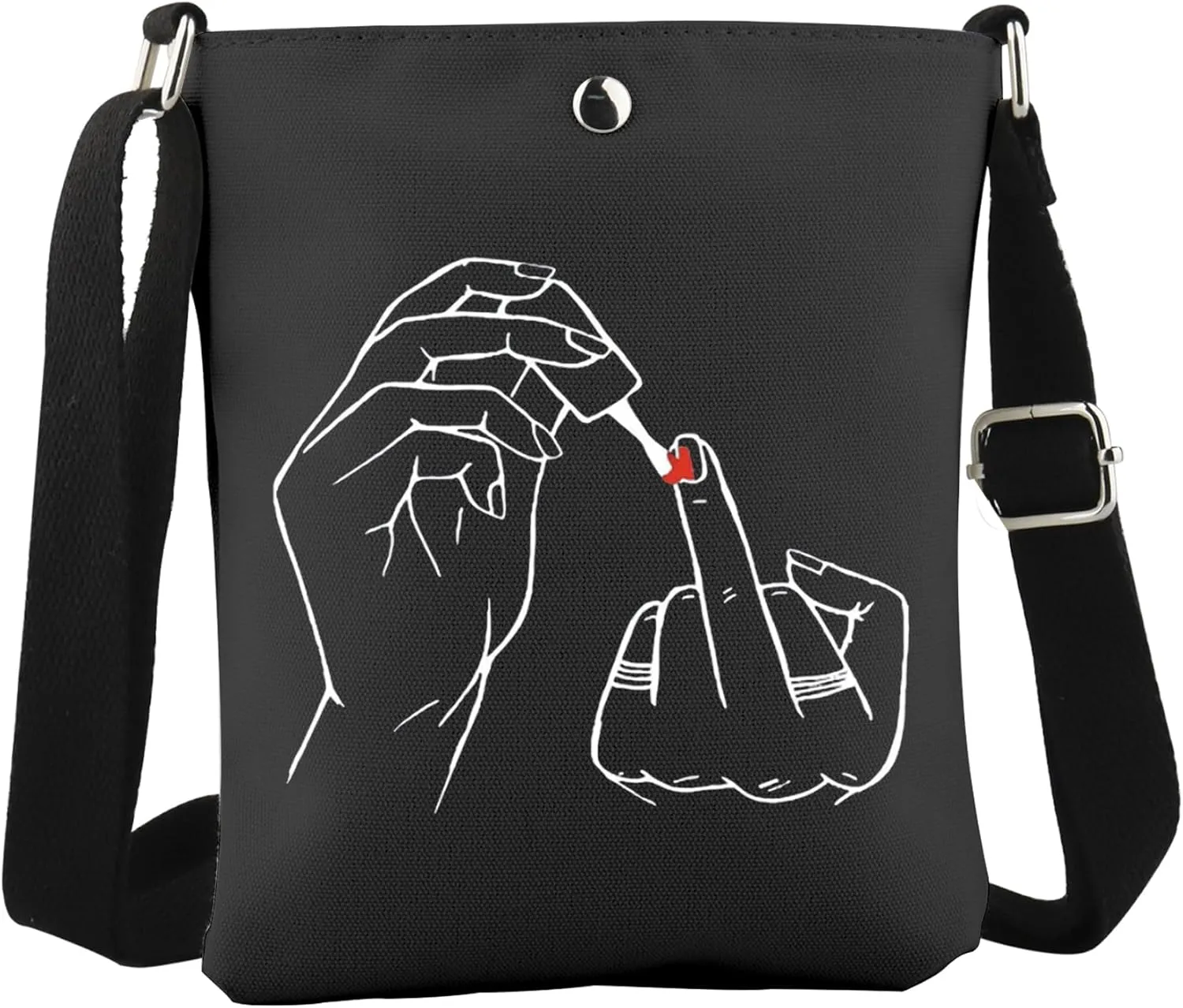 WCGXKO Middle Fingernail Polish Crossbody Bag Empower Women Gift Feminist Gift Sarcastic Gift