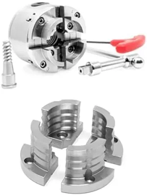 WEN 2.75-Inch 4-Jaw Self-Centering Keyed Lathe Chuck Set with 1-Inch x 8TPI Thread and 1.25-Inch Double-Grooved Lathe Chuck Jaws (LA4275, LA425G)