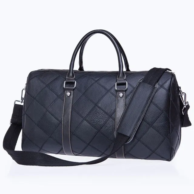 WESTAL Men's Luggage Travel Bags Genuine Leather Duffle Bag Suitcase and Travel Tote Carry on Luggage Bags Big/Weekend Bags 8883
