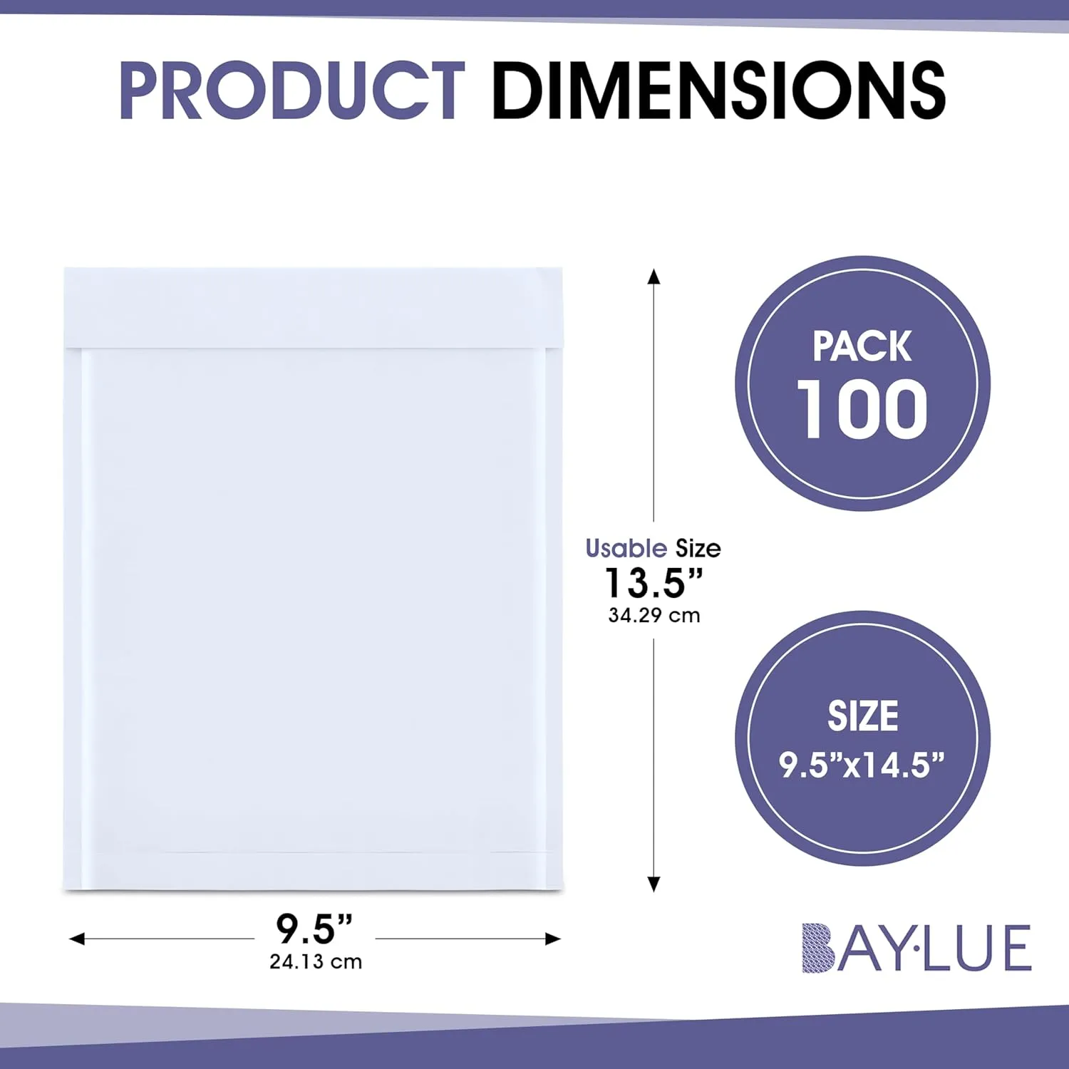 White Kraft Large Bubble Mailers 9.5 x14.5 Inch #4 | Self Seal Padded Envelopes Air Cushioned Bubble Mailer | Usable Size 9.5x13 Inch | Lightweight Mailing Shipping Bags for Books | 100 Pack Bulk