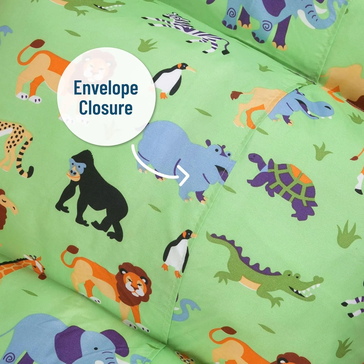 Wildkin Kids Microfiber Floor Lounger – Travel-Friendly, Sleepovers, Pillow Not Included - Wild Animals