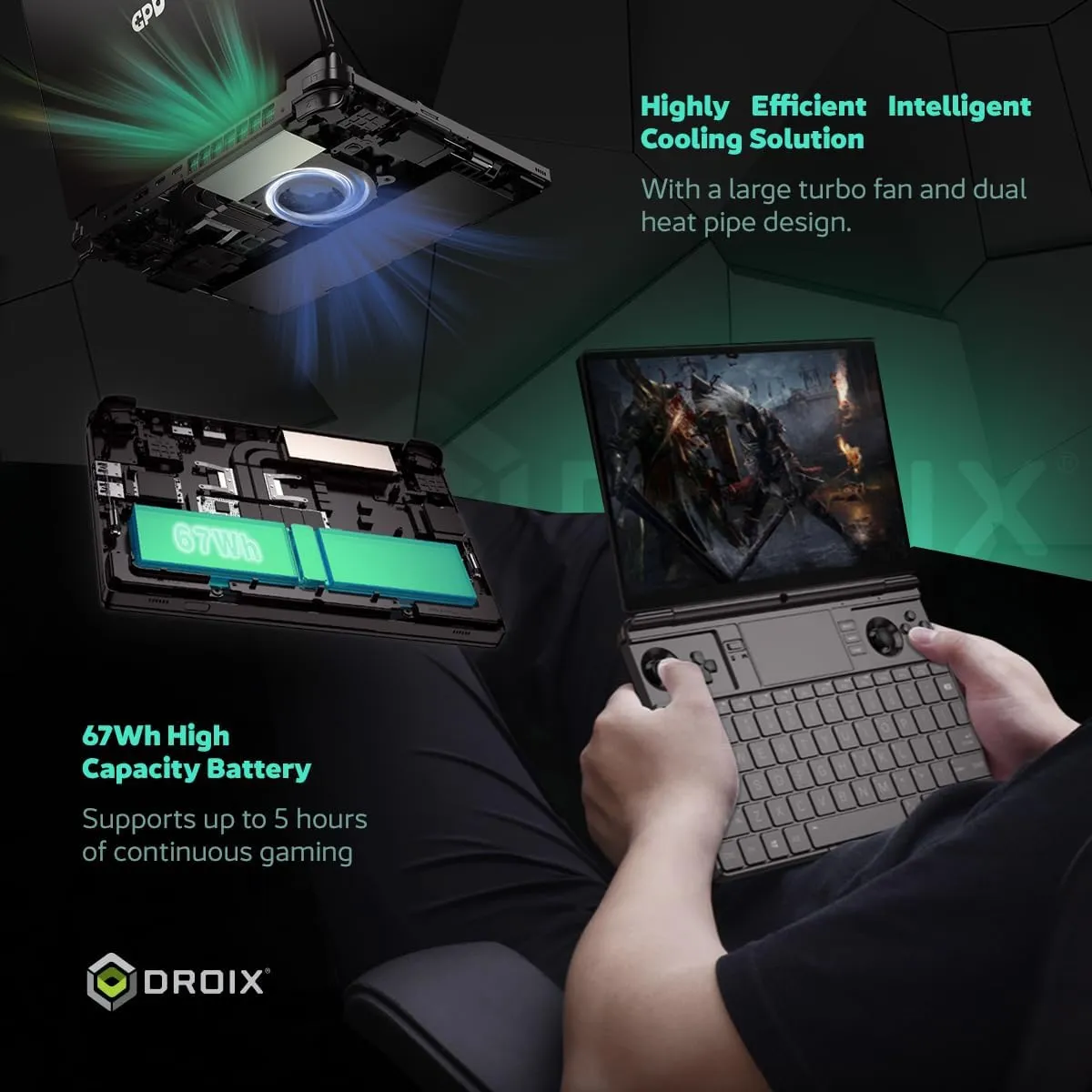 Win MAX 2 2025 Handheld Gaming PC with AMD Ryzen 7 8840U, Radeon 780M GPU, 32GB RAM, 1TB SSD with 4G Module, OcuLink, 10.1" IPS Display, Gaming Controls, Keyboard and touchpad