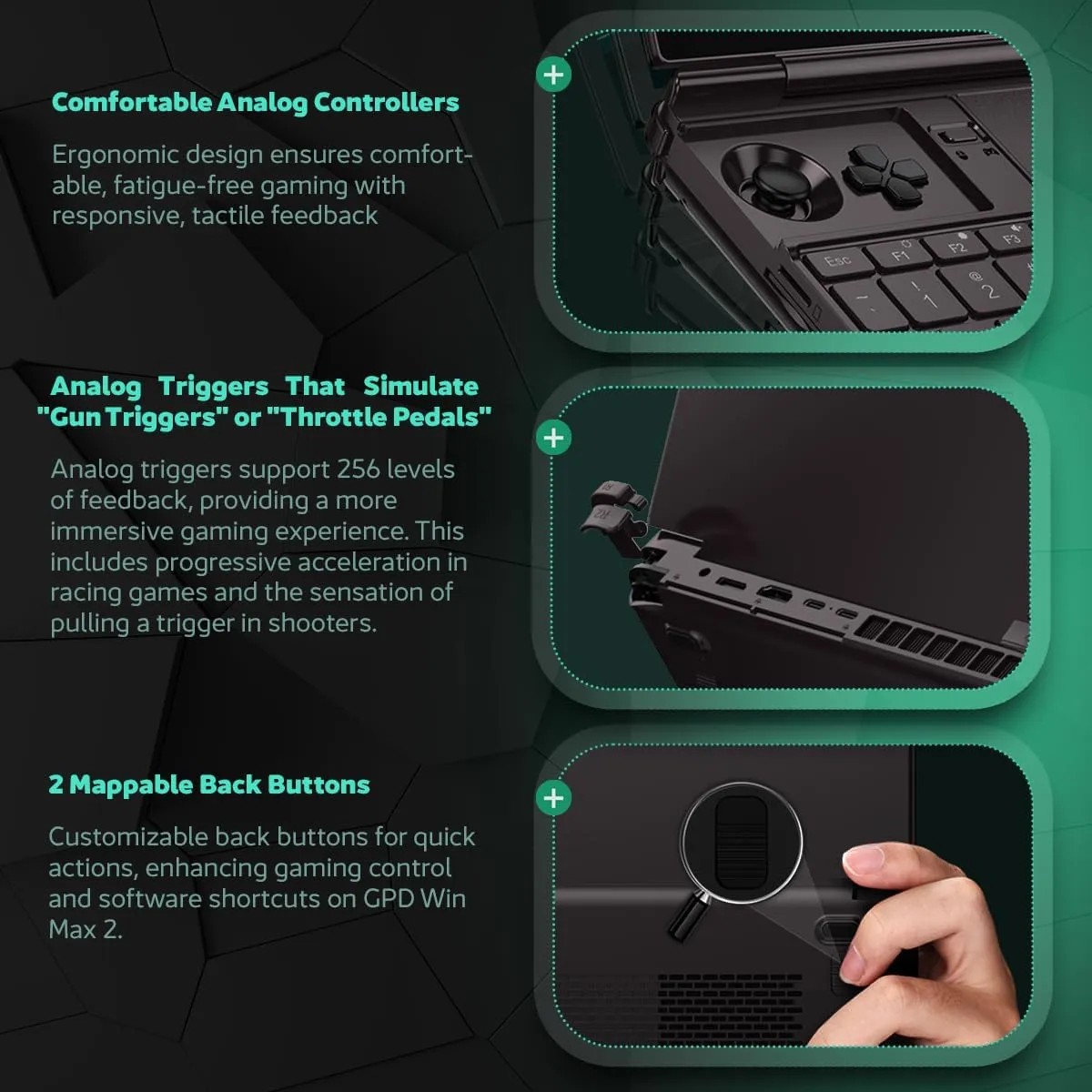 Win MAX 2 2025 Handheld Gaming PC with AMD Ryzen 7 8840U, Radeon 780M GPU, 32GB RAM, 1TB SSD with 4G Module, OcuLink, 10.1" IPS Display, Gaming Controls, Keyboard and touchpad