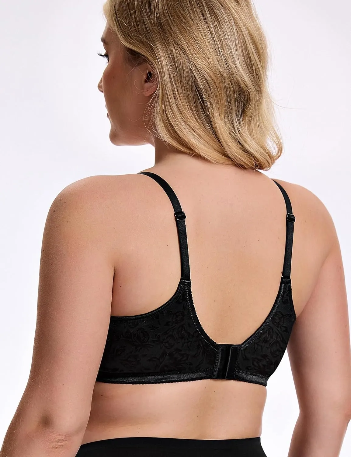 Wingslove Women's Full Coverage Wireless Bra Non Padded Comfort Minimizer Bras Plus Size Floral Pattern Support