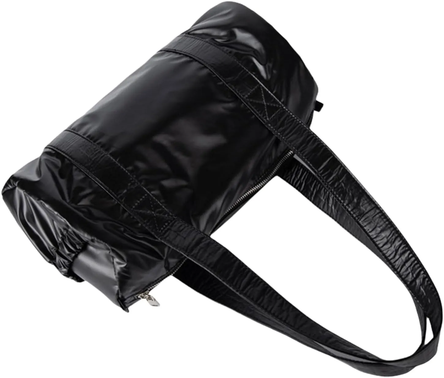 Women Aesthetic Nylon Shoulder Bag Korean Styles Casual Multipurpose Commuters Student Cylinder Underarm Handbag Purse Shoulder Handbag
