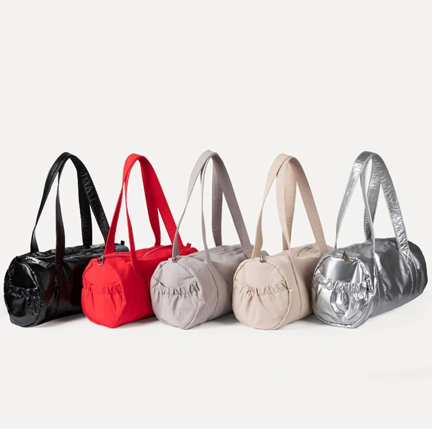 Women Aesthetic Nylon Shoulder Bag Korean Styles Casual Multipurpose Commuters Student Cylinder Underarm Handbag Purse Shoulder Handbag