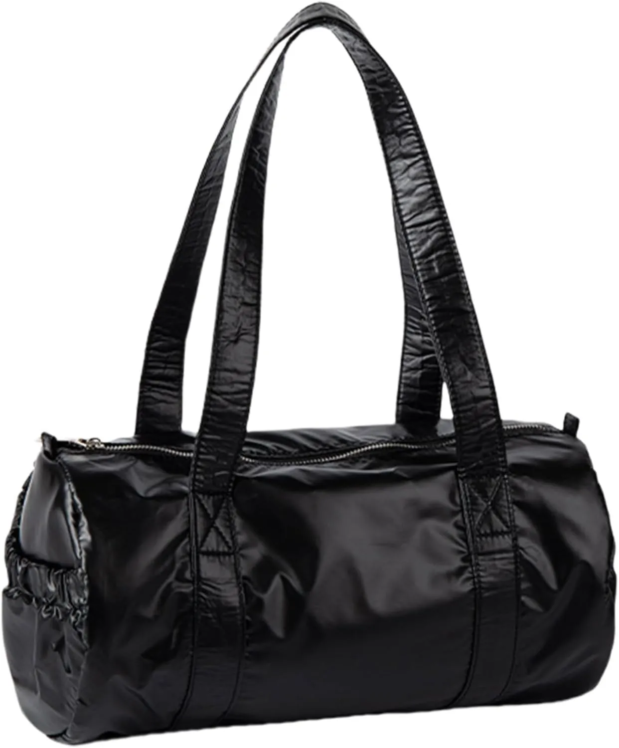 Women Aesthetic Nylon Shoulder Bag Korean Styles Casual Multipurpose Commuters Student Cylinder Underarm Handbag Purse Shoulder Handbag