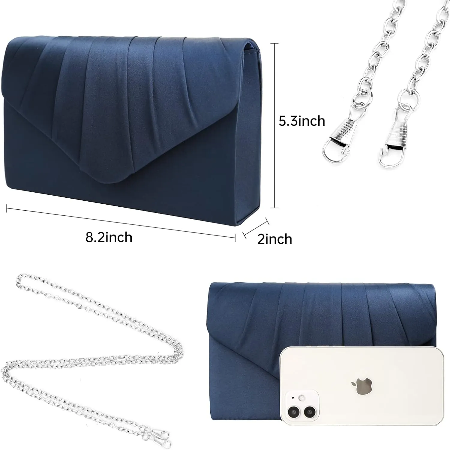 Women Evening Bag Clutch Rhinestone Envelope Party Handbag Bridal Prom Purse
