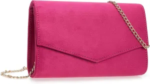 Women Evening Bag Dressy Clutch Handbag Faux Suede Purse for Wedding