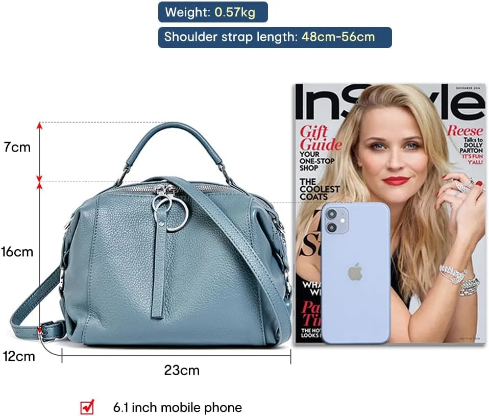 Women Genuine Leather Handbag Shoulder Purse Satchel Tote Crossbody Bag