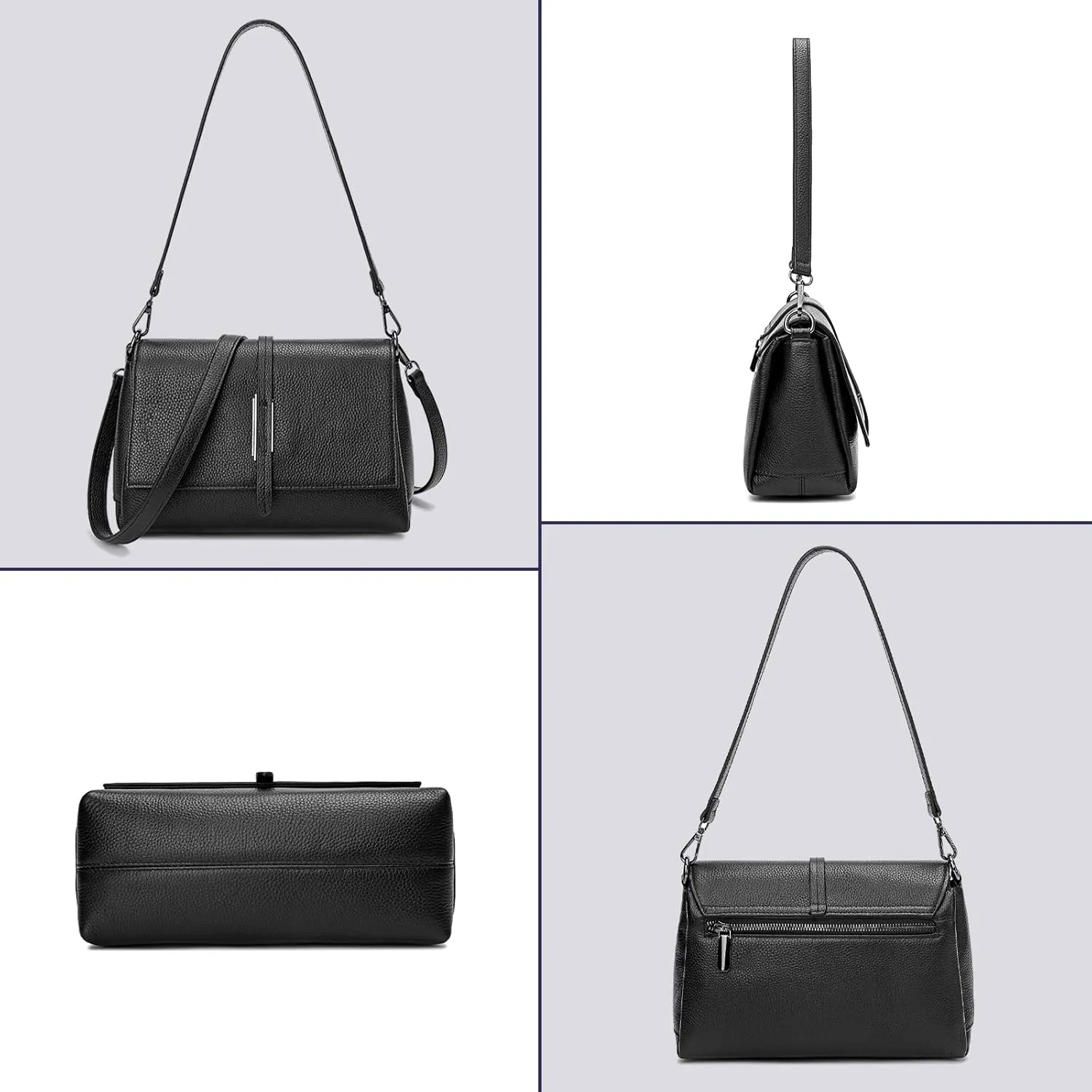 Women Genuine Leather Shoulder Bags Classic Crossbody Purses for Lady Handbag