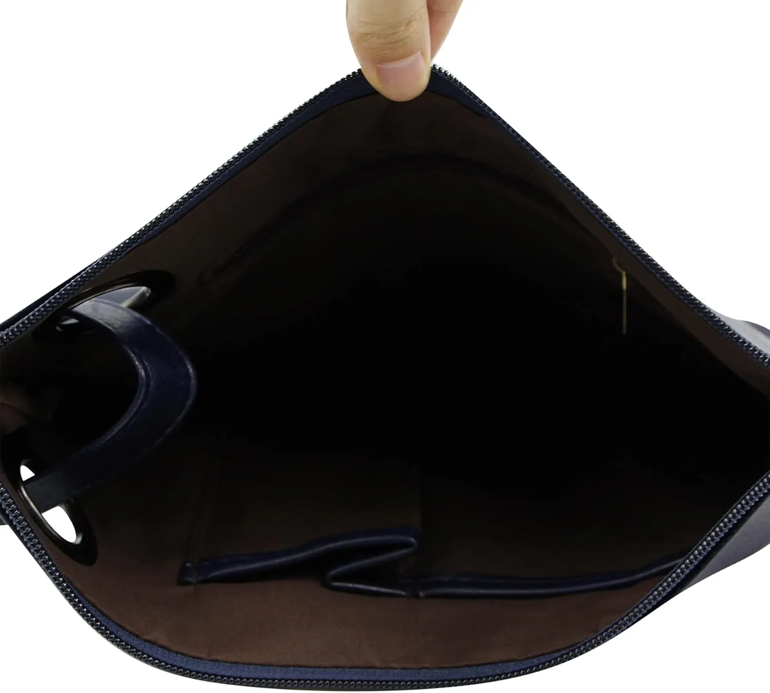 Women Oversized Envelope Handbag Soft Leather Clutch Evening Bag Purse with Wrist Strap