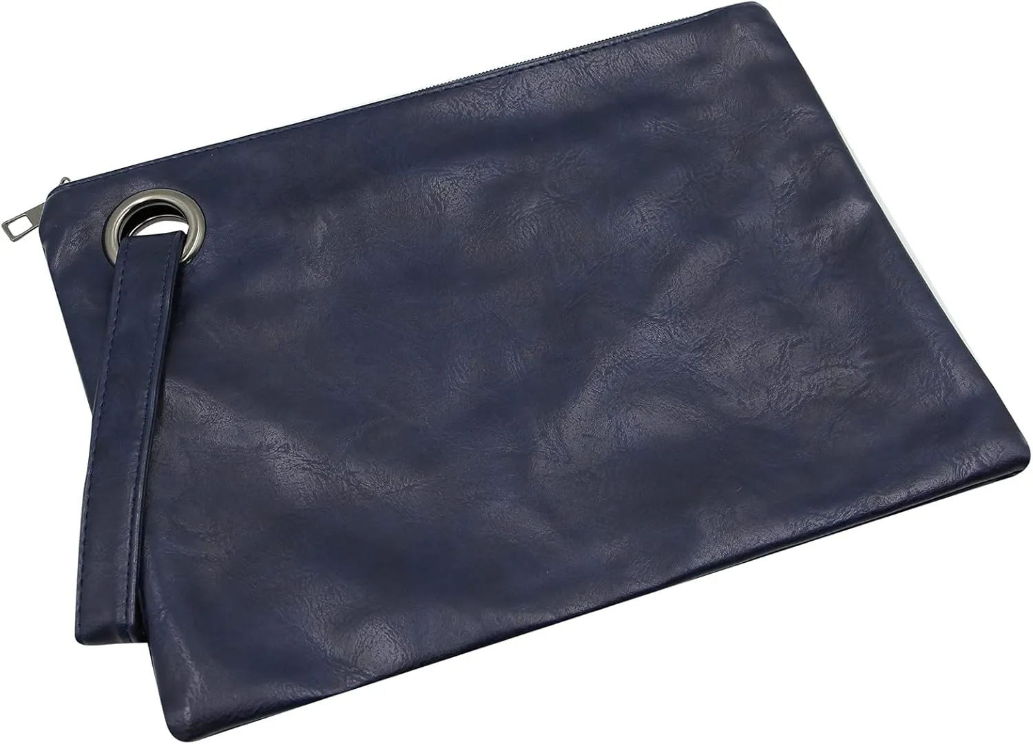 Women Oversized Envelope Handbag Soft Leather Clutch Evening Bag Purse with Wrist Strap