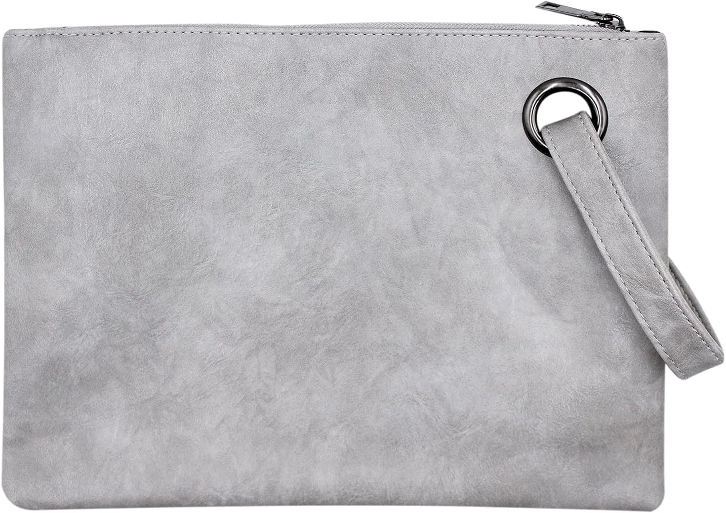 Women Oversized Envelope Handbag Soft Leather Clutch Evening Bag Purse with Wrist Strap
