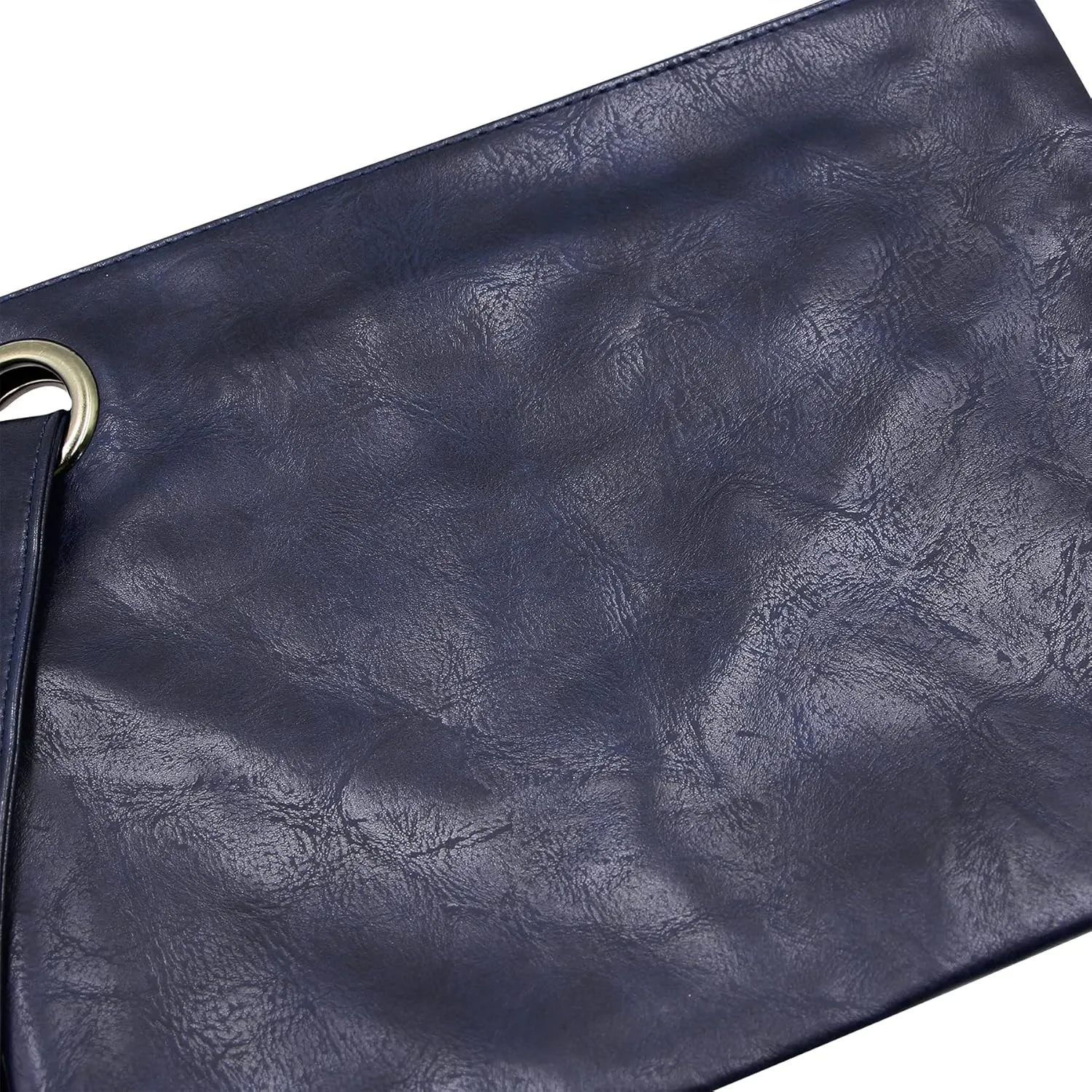Women Oversized Envelope Handbag Soft Leather Clutch Evening Bag Purse with Wrist Strap
