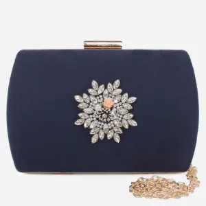 Women "LUARA" Suede Mental Handle Bag