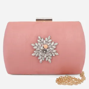 Women "LUARA" Suede Mental Handle Bag