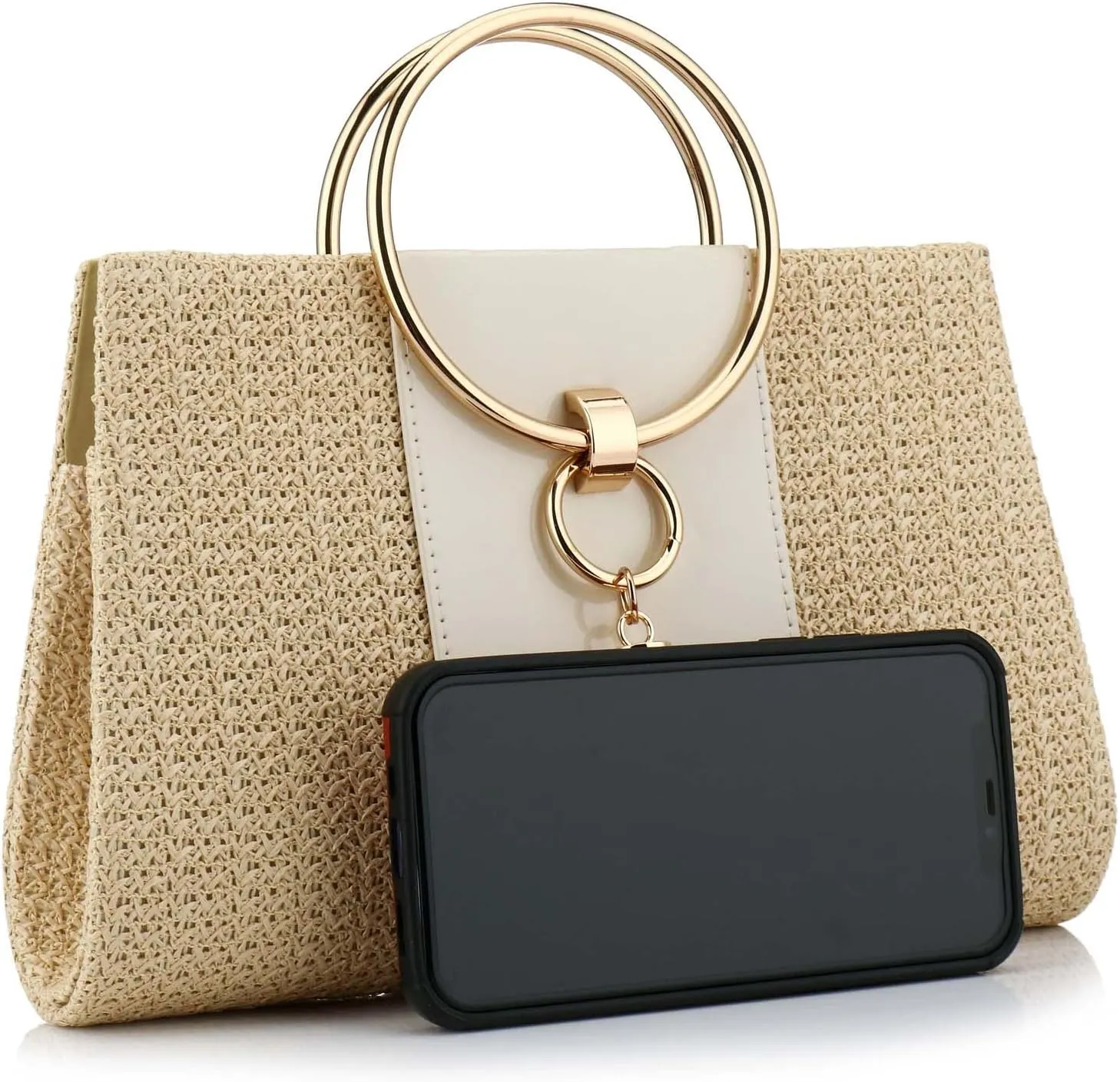 Women Straw Bag Crossbody Clutch Evening Clutch Purse Beach Shoulder Handbag