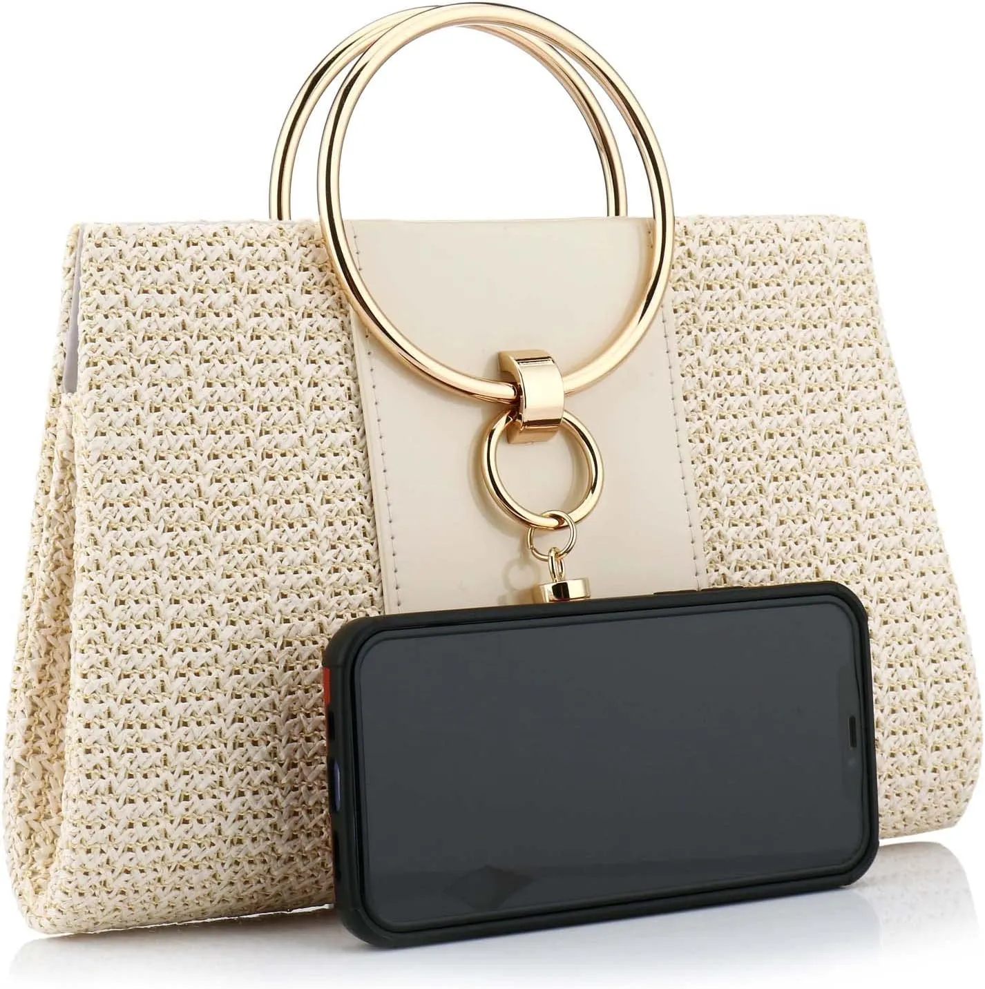 Women Straw Bag Crossbody Clutch Evening Clutch Purse Beach Shoulder Handbag