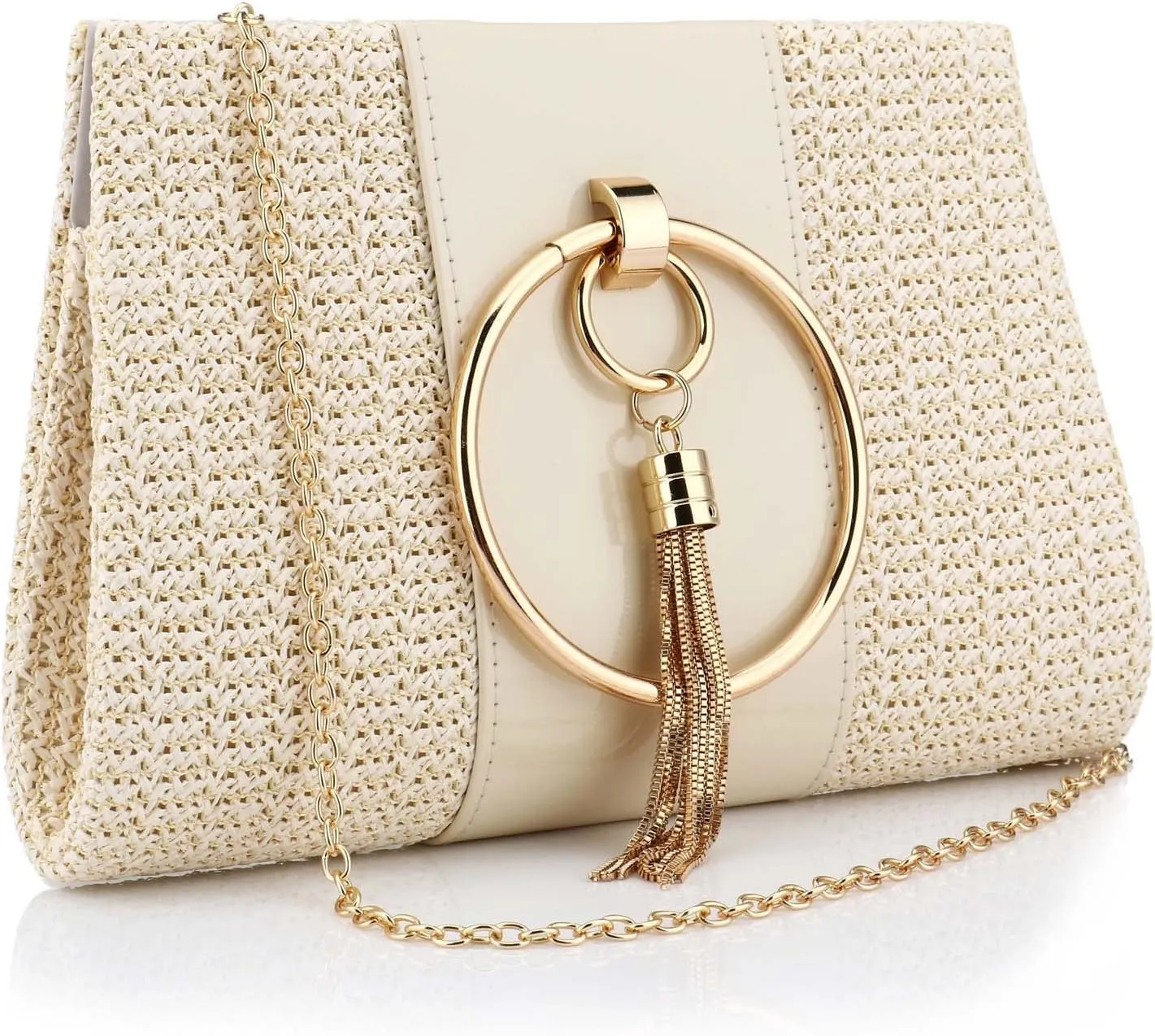 Women Straw Bag Crossbody Clutch Evening Clutch Purse Beach Shoulder Handbag
