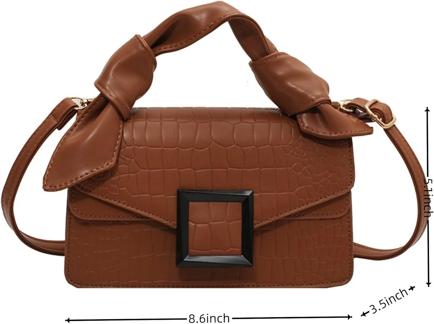 Women Vegan Leather Evening Handbag Crocodile Pattern Handle Clutch Purse Cross Body Envelope Bag