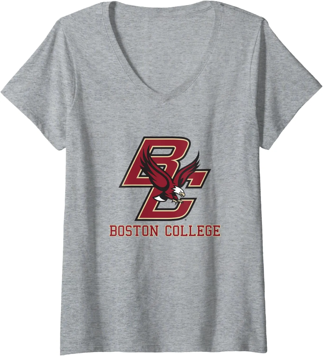Womens Boston College Eagles BC Icon Light Gray V-Neck T-Shirt