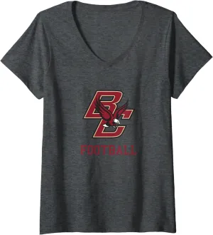 Womens Boston College Eagles Football Apparel Dark Heather V-Neck T-Shirt