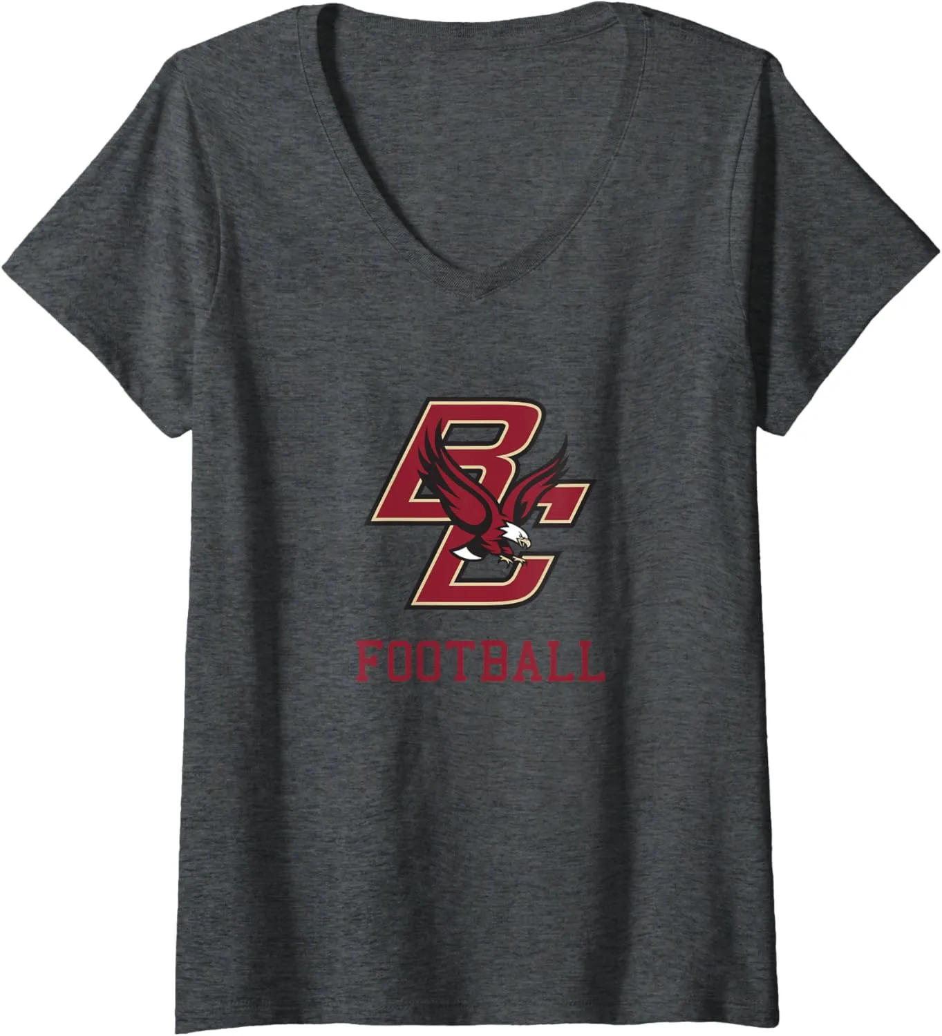 Womens Boston College Eagles Football Apparel Dark Heather V-Neck T-Shirt