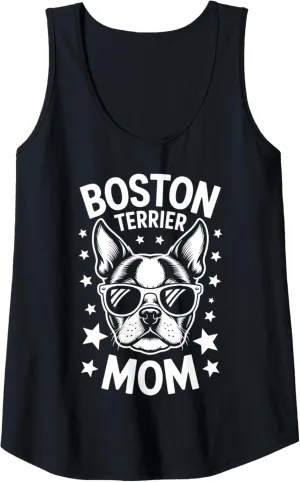 Womens Boston Terrier Mom Funny Boston Terrier Tank Top