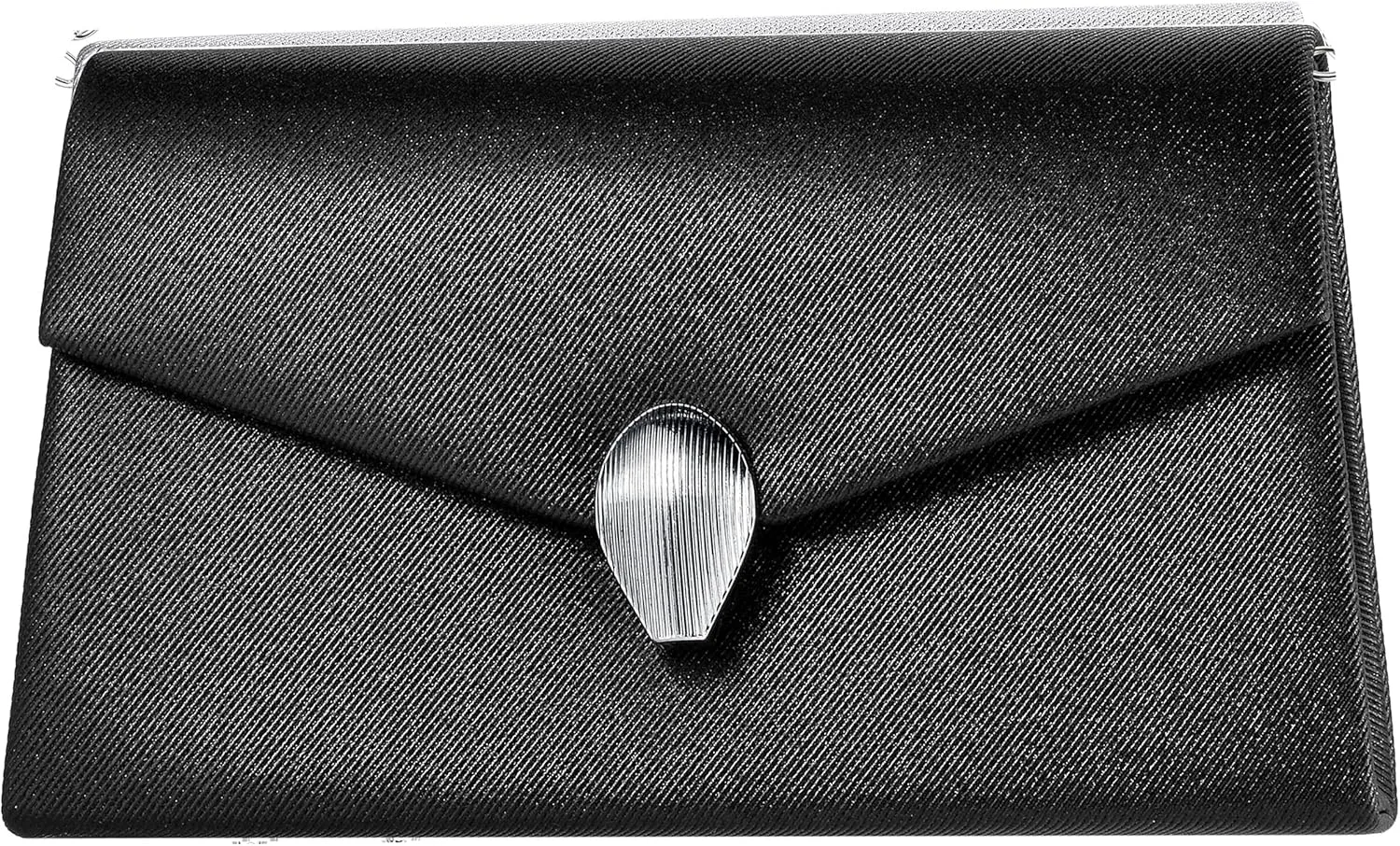 Women's Clutch Evening Bag, Black Sparkly Rhinestone Purse Formal Handbag with Chain for Wedding Party