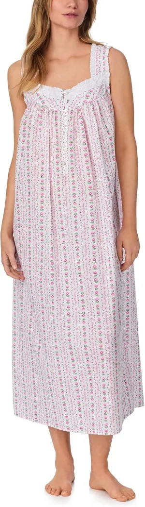 Women's Cotton Long Nightgown, Button Front, Long Sleeve, Soft & Lightweight Sleepwear