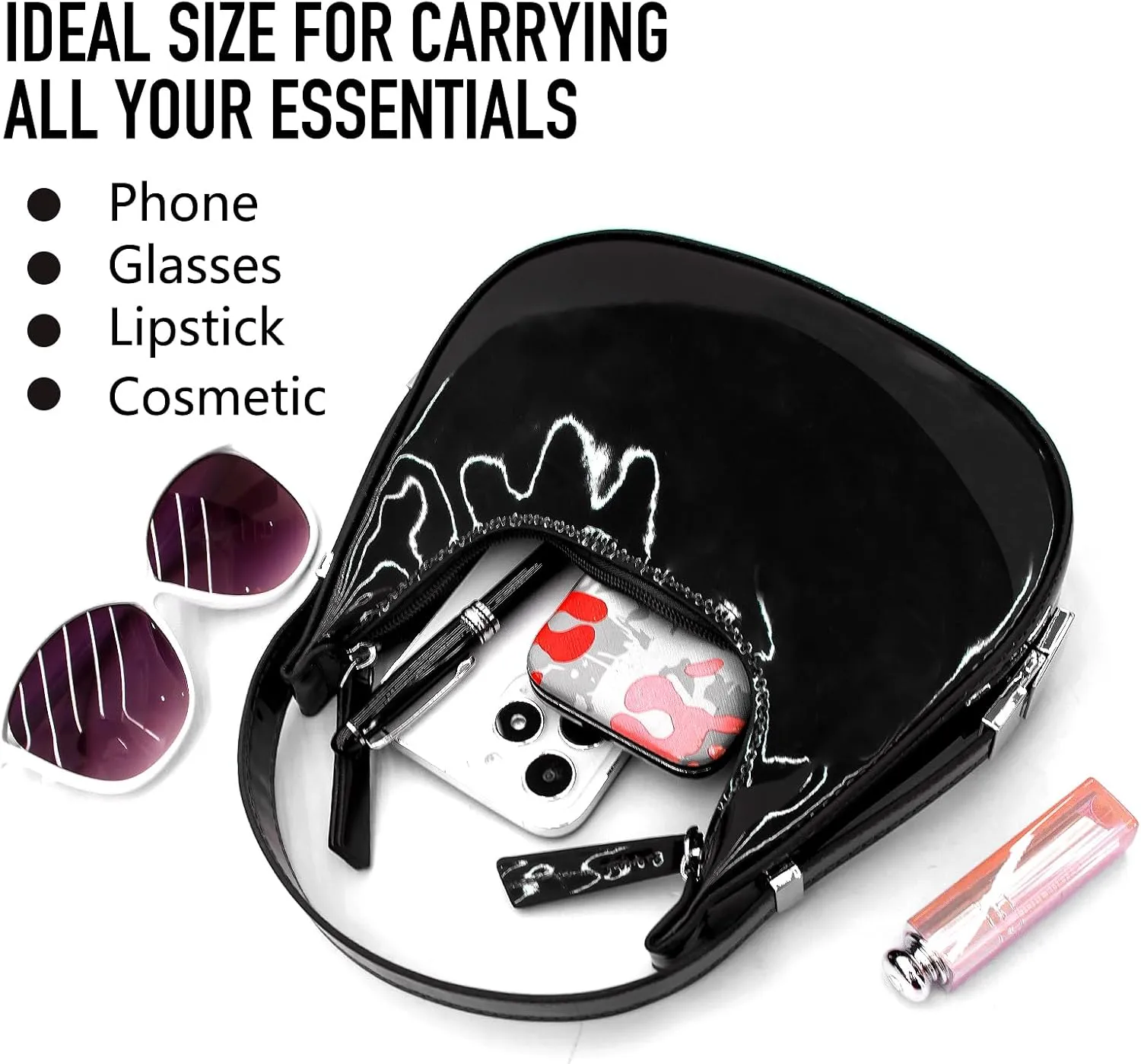 Women's Crescent Shoulder Bags - Small Red Purse Y2k Top Handle Hobo Shoulder Underarm Handbags Clutch bag