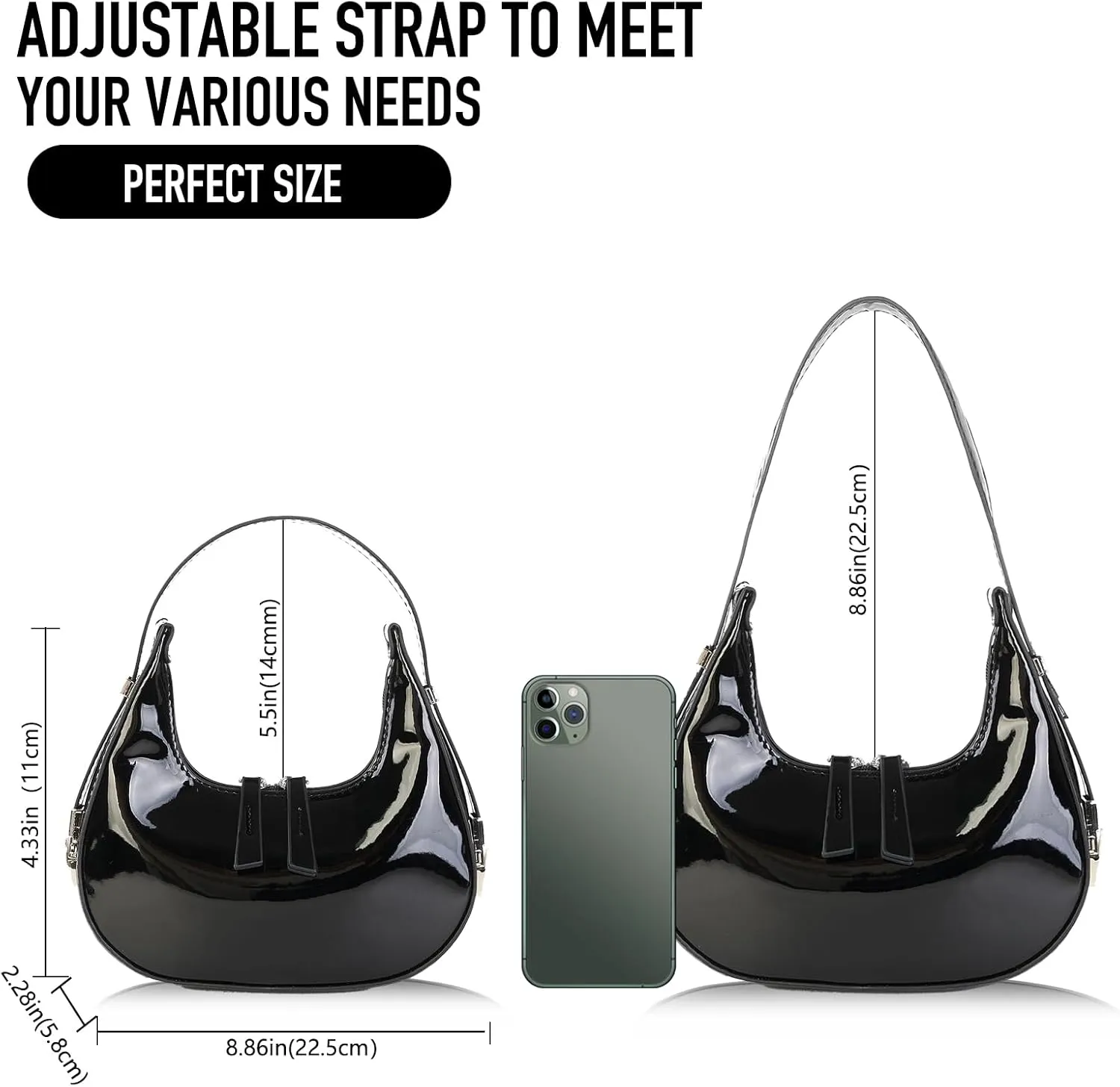 Women's Crescent Shoulder Bags - Small Red Purse Y2k Top Handle Hobo Shoulder Underarm Handbags Clutch bag