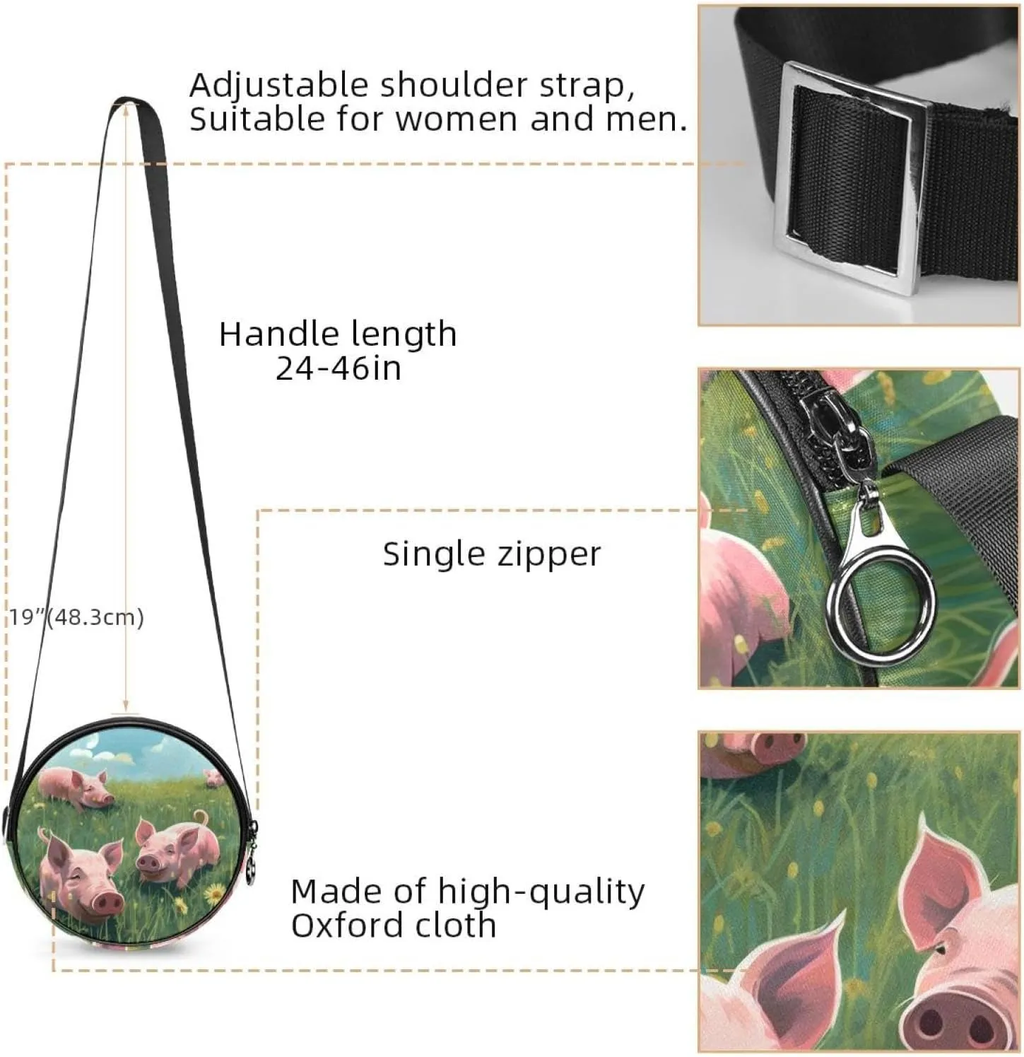 Women's Crossbody Handbags, Travel Purse, Cross Body Bag, animal tiger