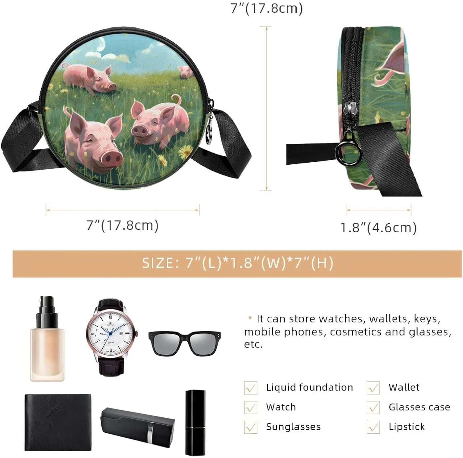 Women's Crossbody Handbags, Travel Purse, Cross Body Bag, animal tiger